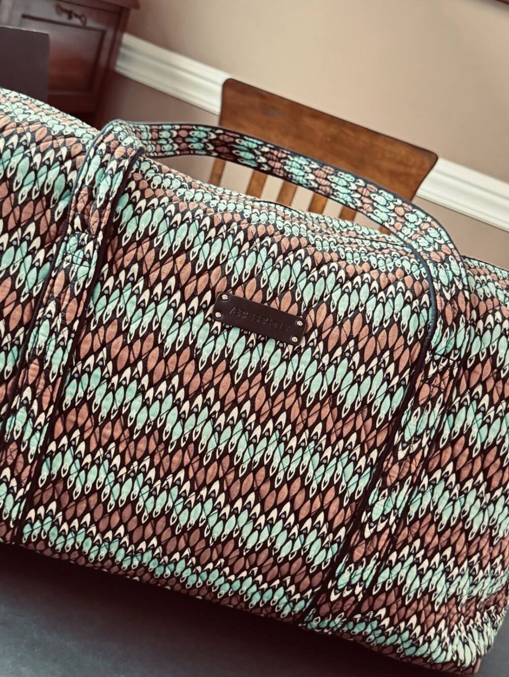 Vera Bradley Large Travel Duffel Bag Sierra Stream Retired Floral 22x11 NWOT
